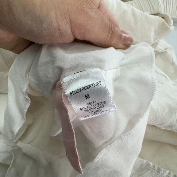 Louna‎ Romper Womens Medium White Tie Back Criss Cross Cotton Blend - Picture 12 of 16